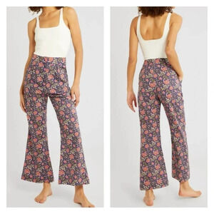 Mille Pants Women's Small Anita Primrose Floral Cropped Flare High Rise Resort